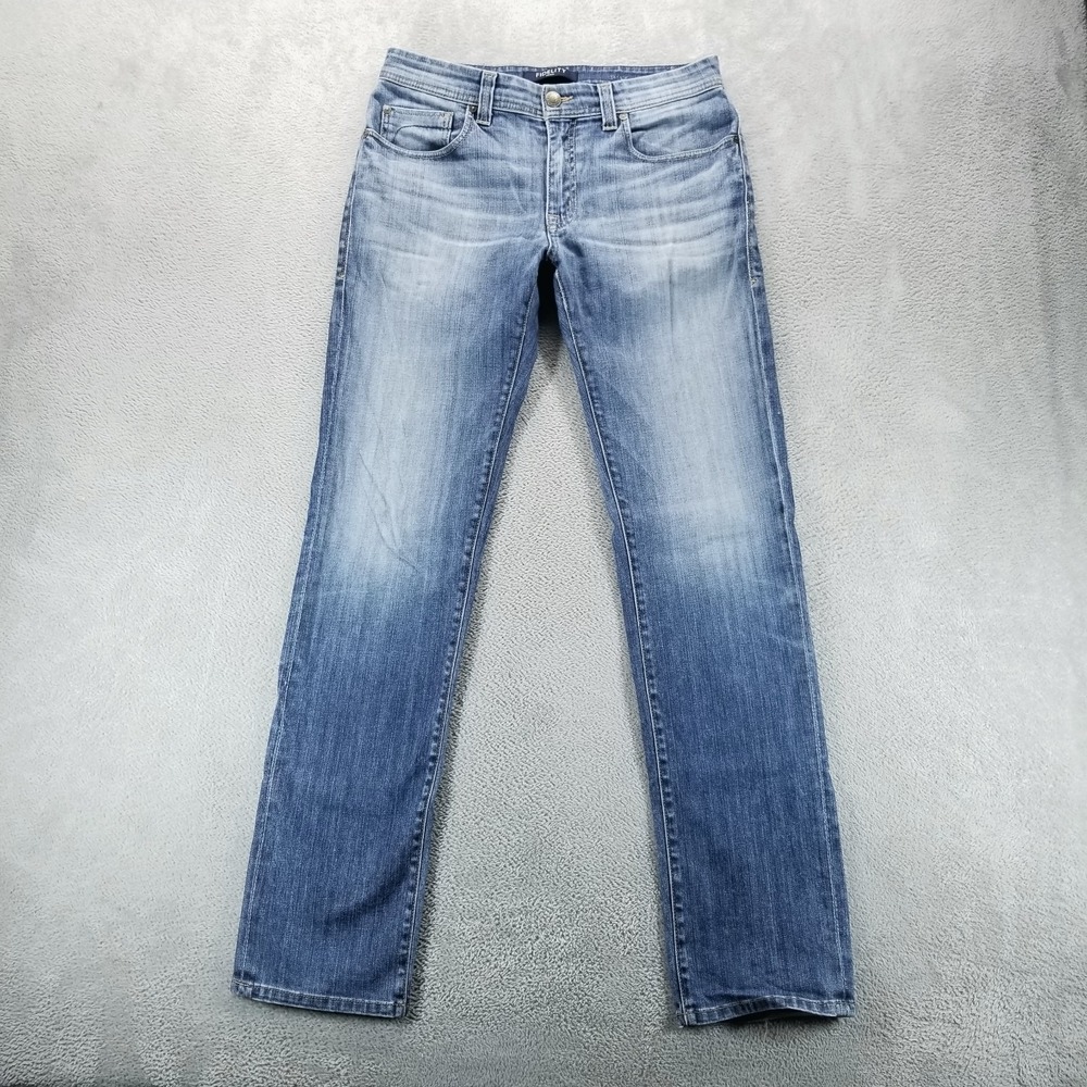 Fidelty Jeans‎ Mens 33x34 Blue Jimmy Straight Stretch Preppy Faded Medium Wash